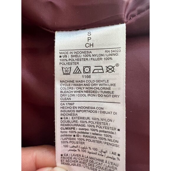 Old Navy Mens Puffer Jacket Size S Navy Blue & Burgandy Polyester & Nylon - Picture 7 of 12